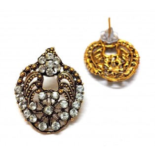 Golden Oxidized Women Earrings Jhumka Jhumki Jewelry Push Back Drop Dangle 52